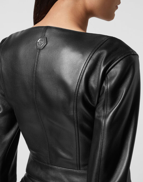 Vintage Leather Cropped Jacket