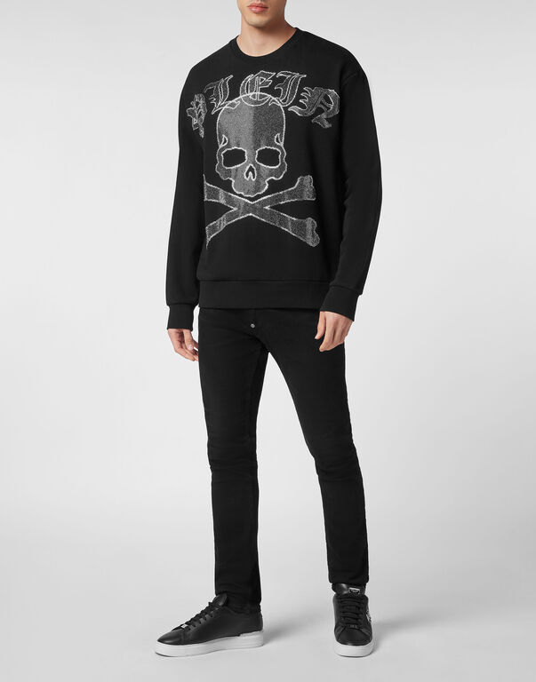 Sweatshirt LS with Crystals Paisley Gothic Plein