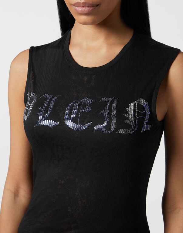 Tank Top with crystals Lace