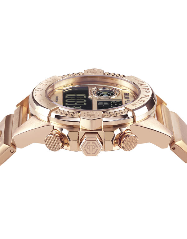THE G.O.A.T. 44MM - IP ROSE GOLD CASE - BLACK DISPLAY - IP ROSE GOLD METAL BAND - Watch G.O.A.T. TM
