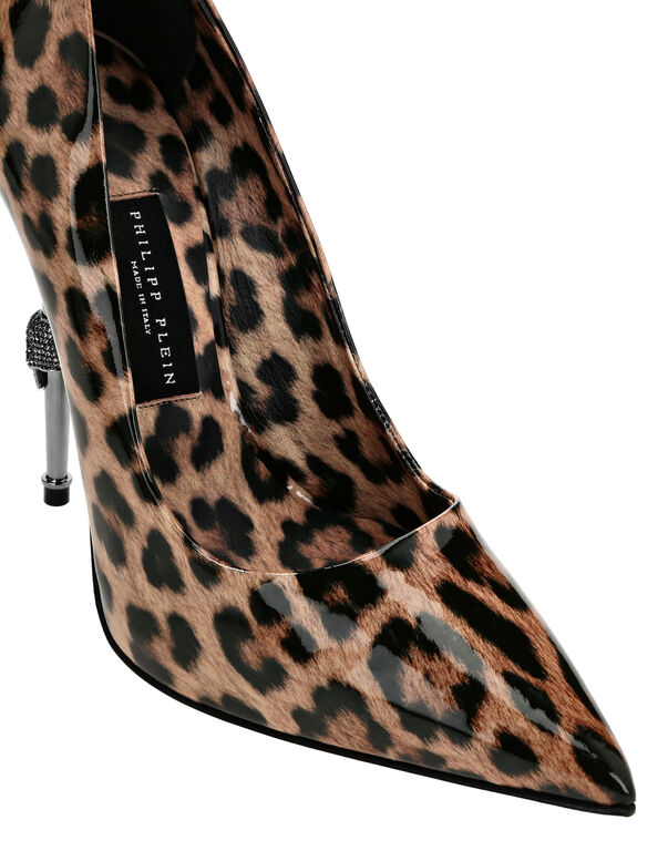 Patent Leather Decollete Hi-Heels Leopard