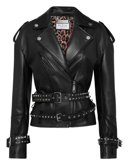 Oversized Leather Jacket Gothic Plein
