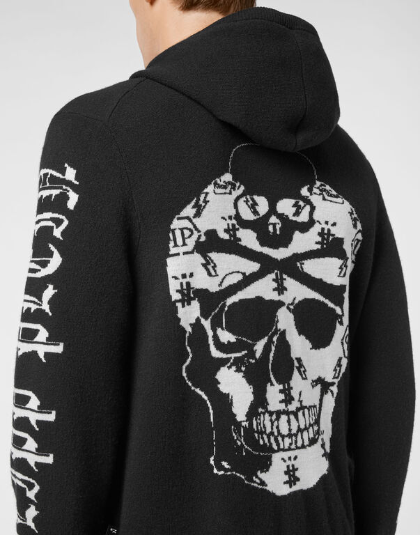 Wool Hoodie Jacket/Trousers Jacquard Skull