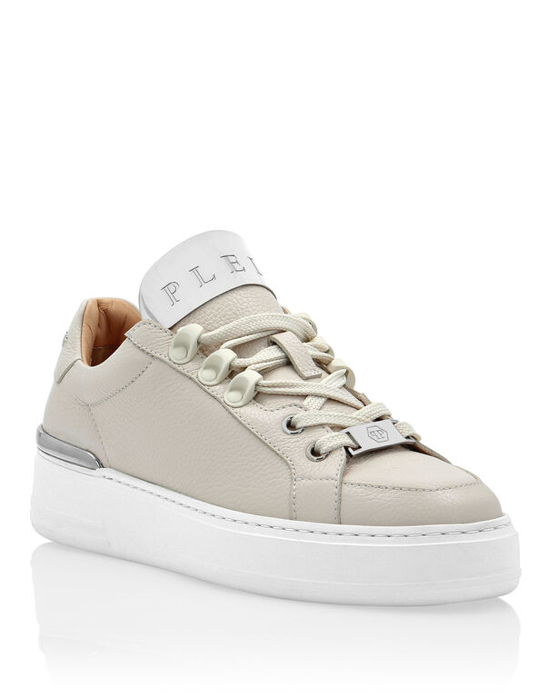 Leather Lo-Top Sneakers Silver $urfer TM