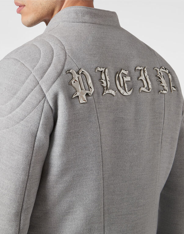 Woolen Cloth Biker Jacket Gothic Plein