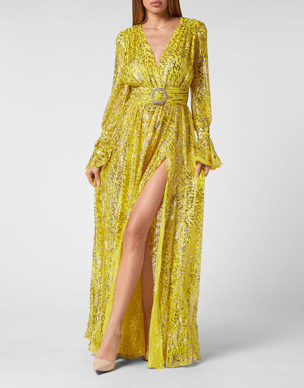 Gold Lurex Long Dress