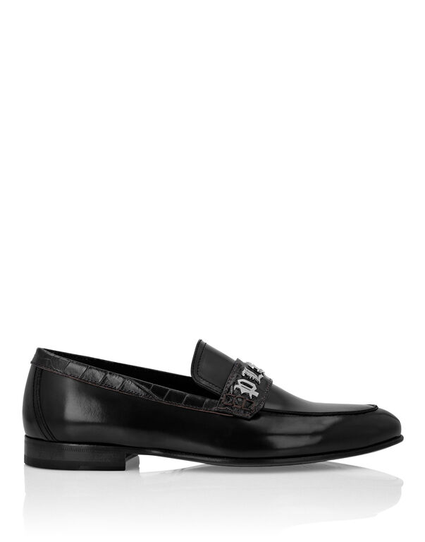 Croco Printed Leather Loafers