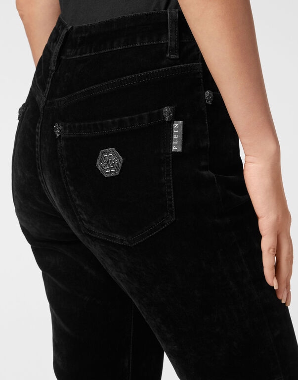Crystal Skull Denim Flaire Fit Trousers