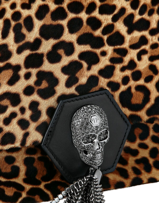 Shoulder Bag Skull Crystal Leopard