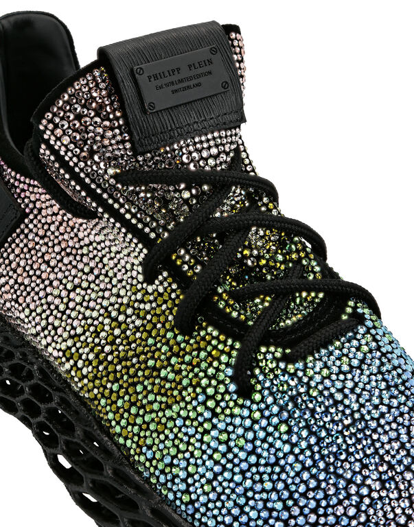 Suede Runner with strass Skeleton