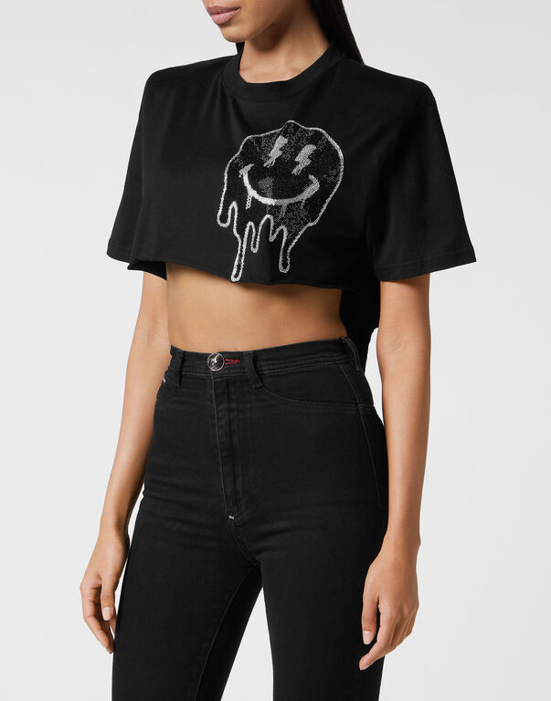 Cropped T-shirt Round Neck SS Smile