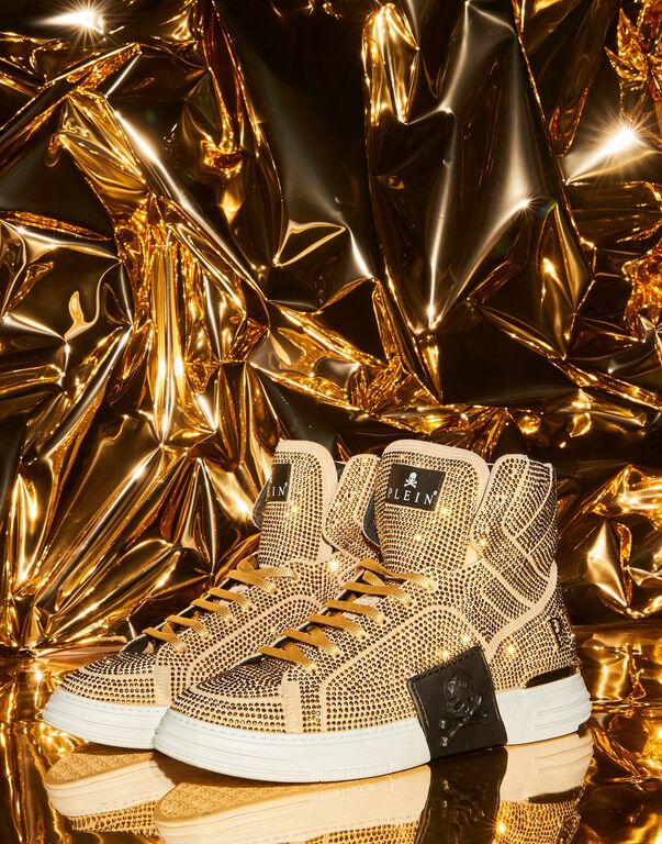 PHANTOM KICK$  Hi-Top Sneakers Gold