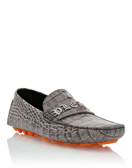 Printed Cocco Leather Drivers Shoes
