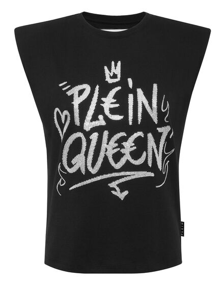 Sleeveless T-Shirt Sexy Pure with Crystals