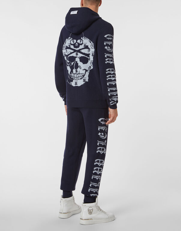 Wool Hoodie Jacket/Trousers Jacquard Skull