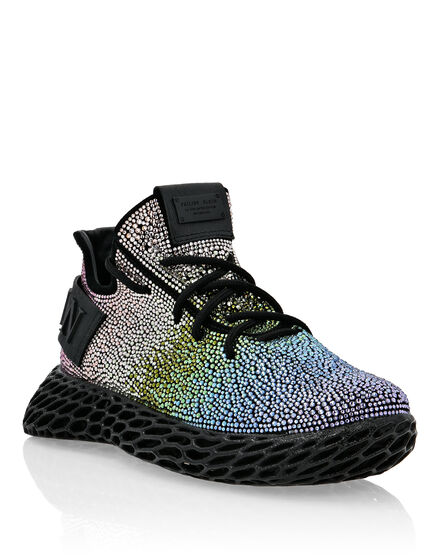Suede Runner with strass Skeleton