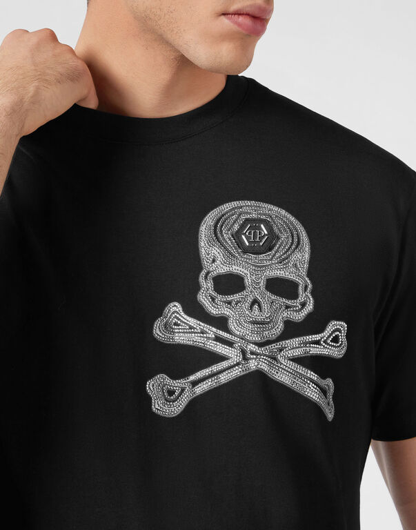 T-shirt Round Neck SS with Crystals Skull&Bones