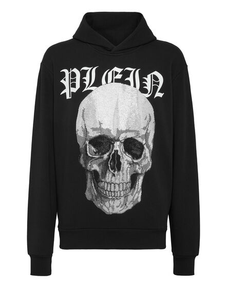 Hoodie Sweatshirt with Crystals Skull