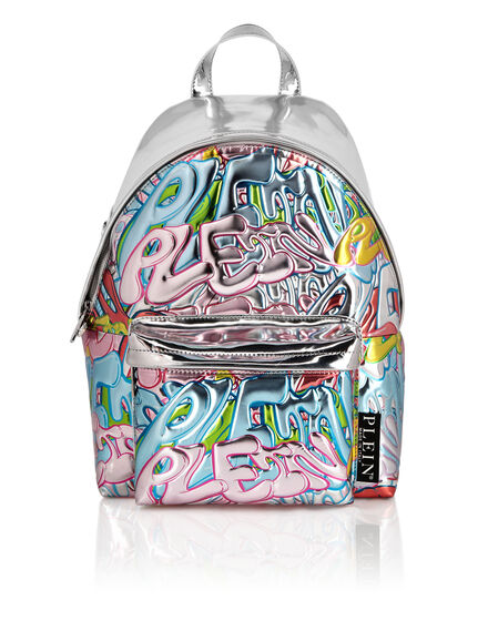 Mirror Leather Backpack Bombing Graffiti