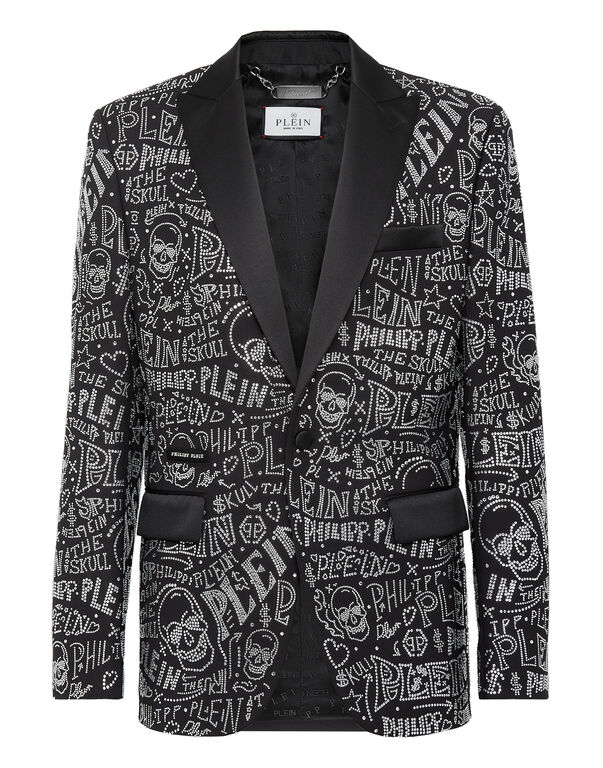 Velvet Blazer Lord fit Skull and Plein with Crystals