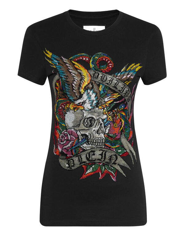 T-shirt Roundneck SS with Crystals Tattoo