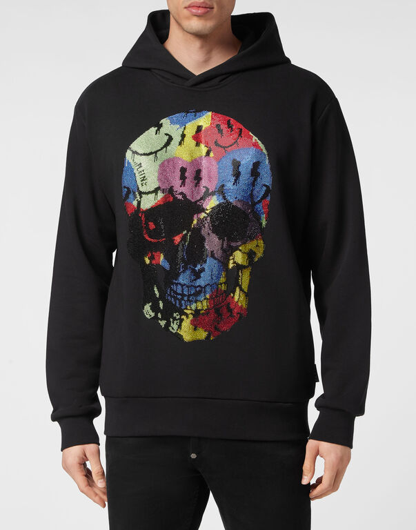 Hoodie Sweatshirt with Crystals Smile