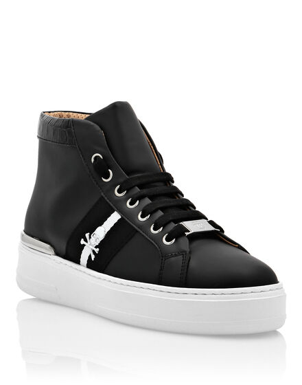 Leather Hi-Top Sneakers Stripes