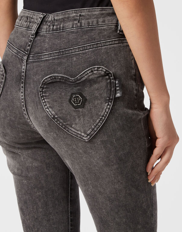 Denim Flaire Fit Trousers Heart