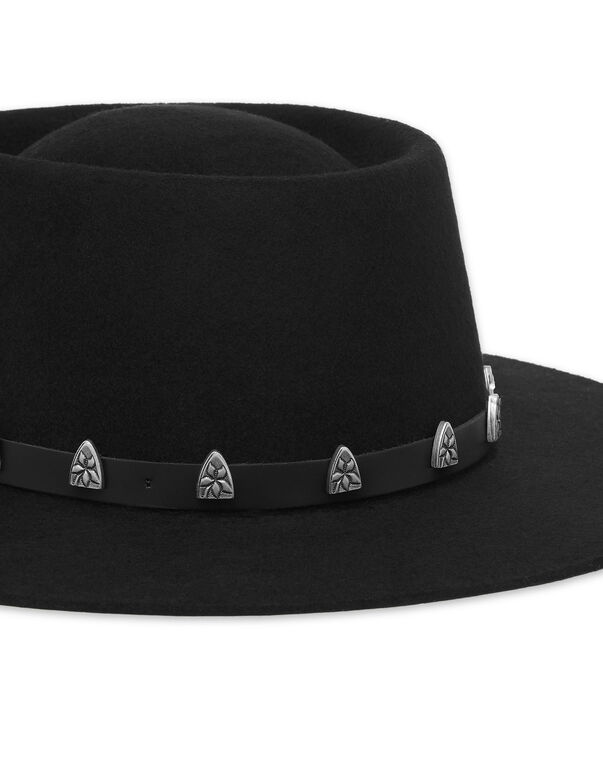 Hat with Leather Belt Studs