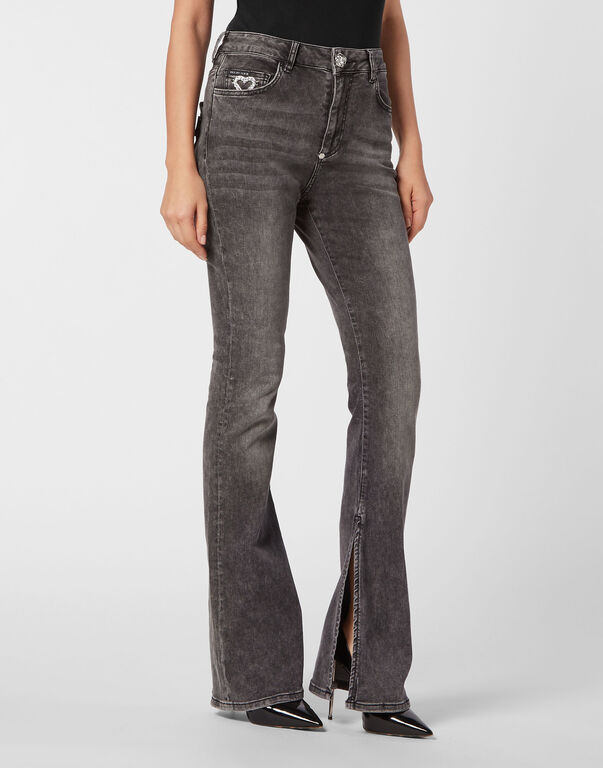 Denim Flaire Fit Trousers Heart