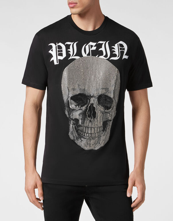 T-shirt Round Neck SS with Crystals Skull