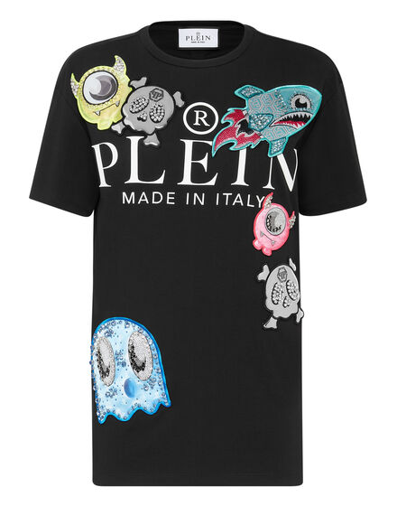 T-shirt Round Neck Man fit Monsters with Crystals