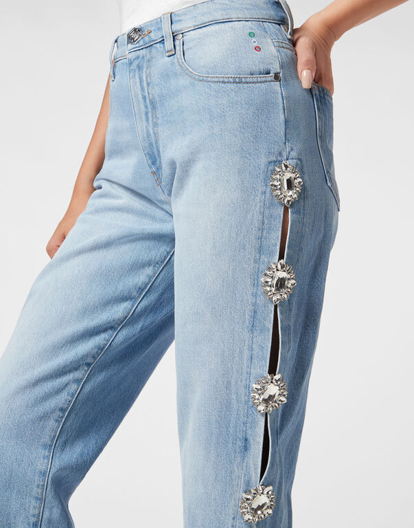 Denim Trousers Mom Fit Brooches