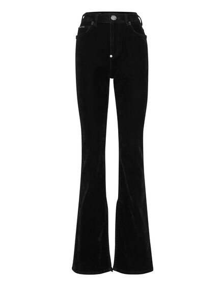 Crystal Skull Denim Flaire Fit Trousers