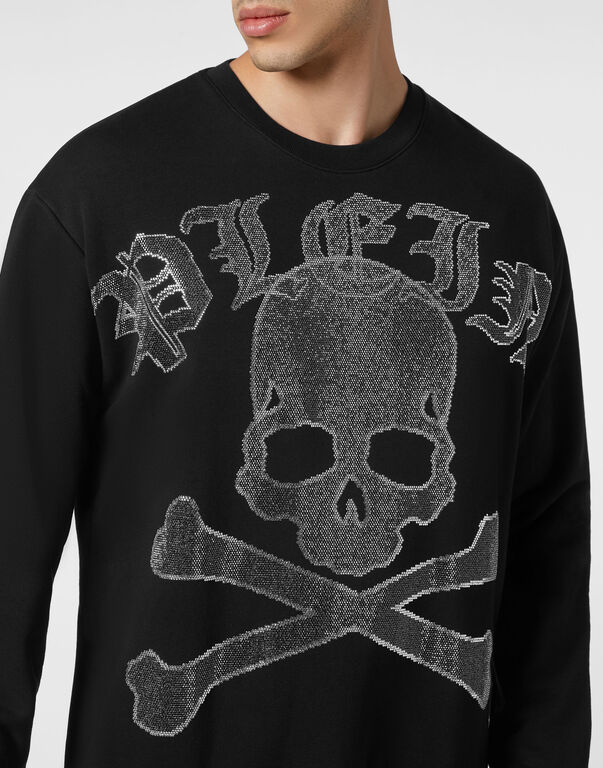 Sweatshirt LS with Crystals Paisley Gothic Plein