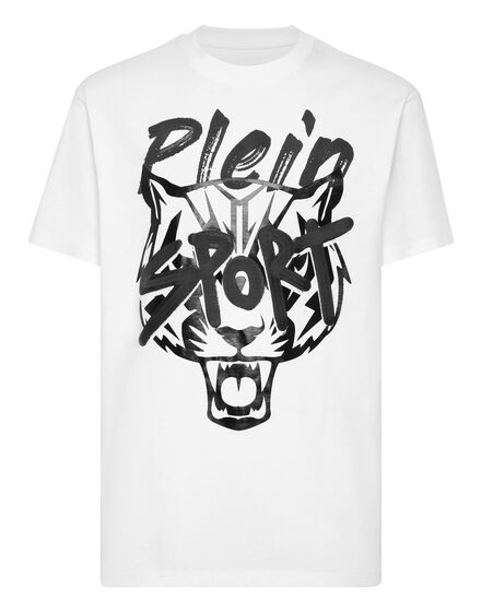 T-shirt Round Neck Stencil Tiger Street Fighter